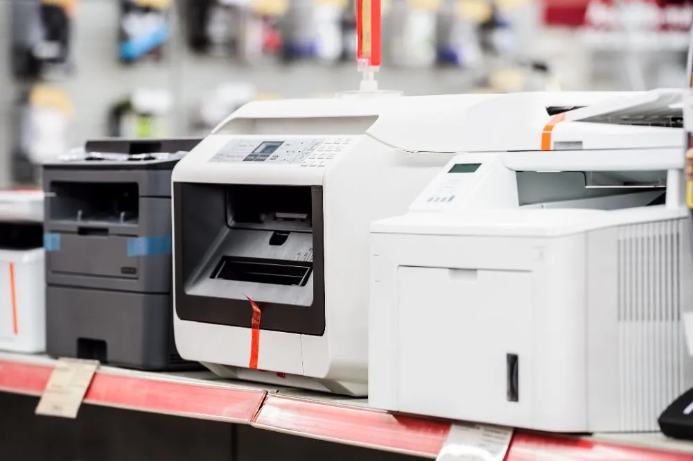printers in a computer store